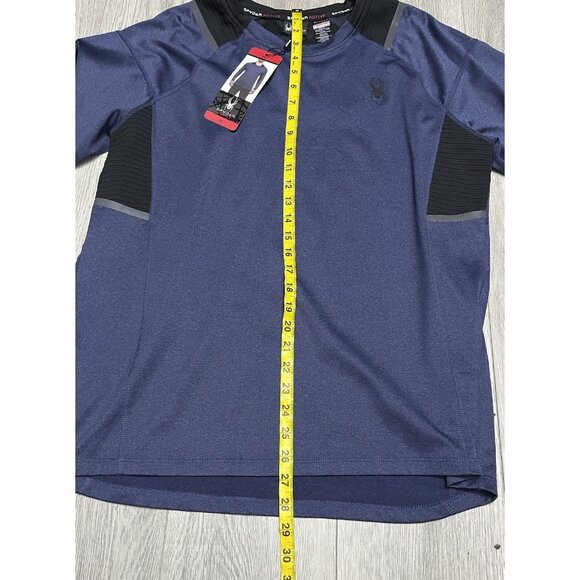 Spyder Active Shirt Mens Medium Blue Long Sleeve Reflective Athletic ProWeb NWT - Picture 5 of 6